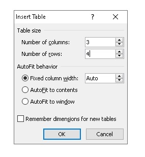cara membuat tabel di word