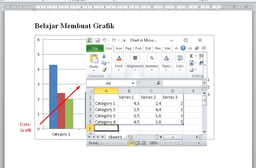 cara membuat grafik di word