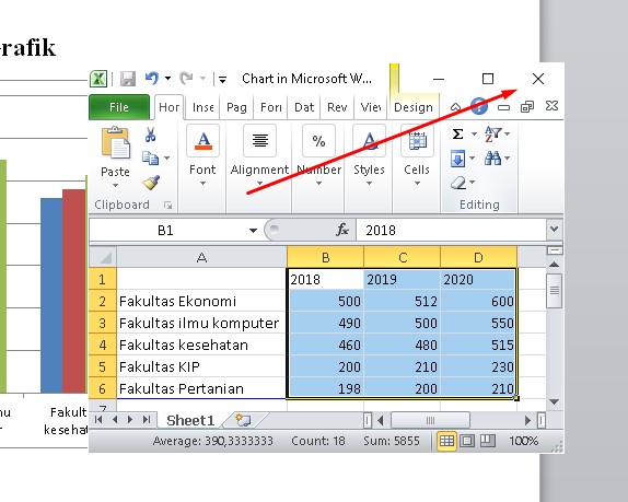 cara membuat grafik di word