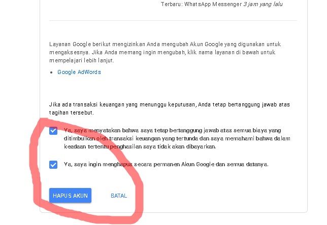 cara hapus akun gmail