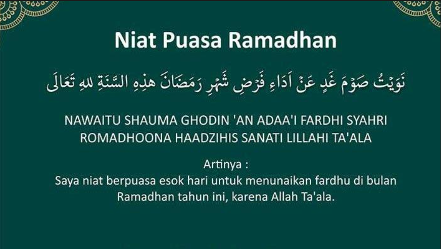 doa niat puasa di bulan ramadhan