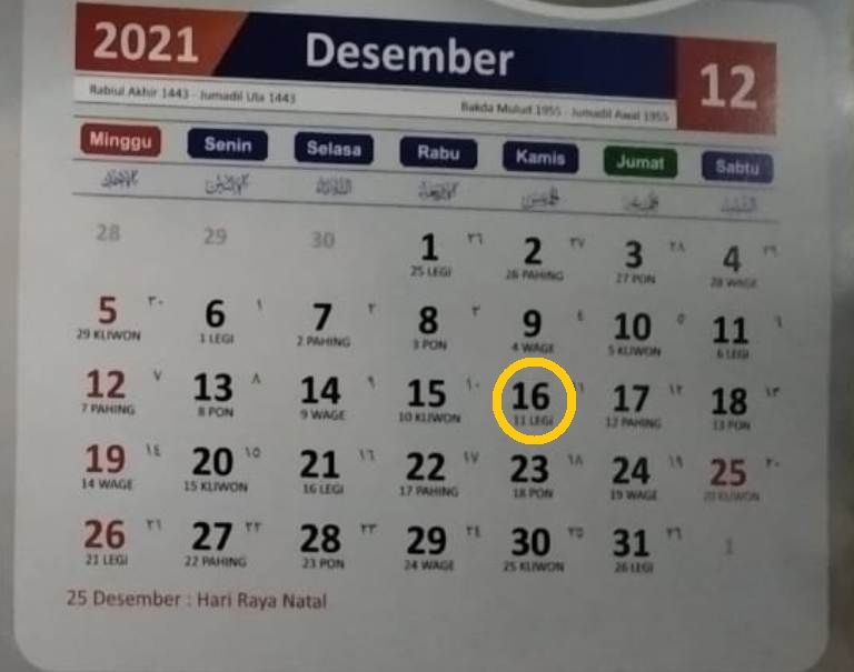 16 Desember Diperingati Hari Apa